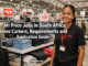 South African retail worker in a modern fashion store with clothing displays and checkout area, representing Mr Price jobs in South Africa.